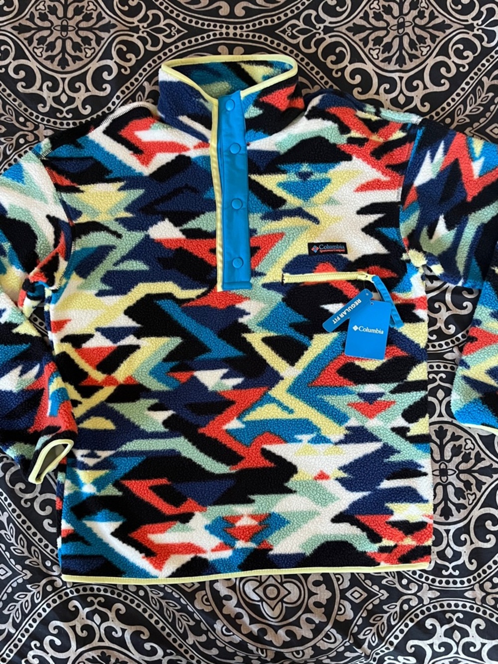 Columbia Men's Helvetia II Half Snap Fleece Pullover Compass Blue Reflections M